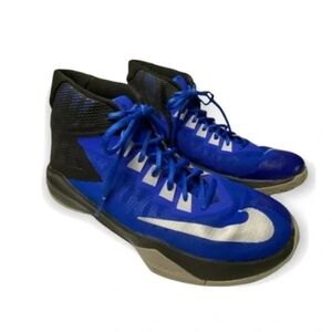 Blue and black basketball sneakers